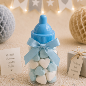 Babyshower babyflesje blauw
