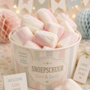 Babyshower spekjes roze wit klein