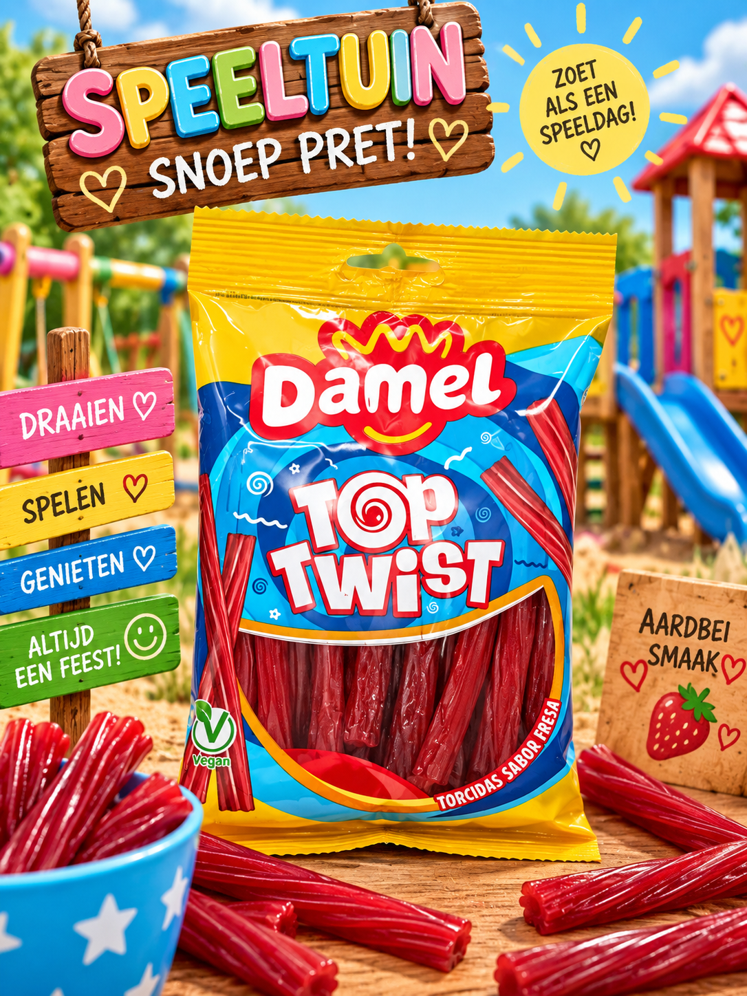 Kindersnoep kabel aardbei